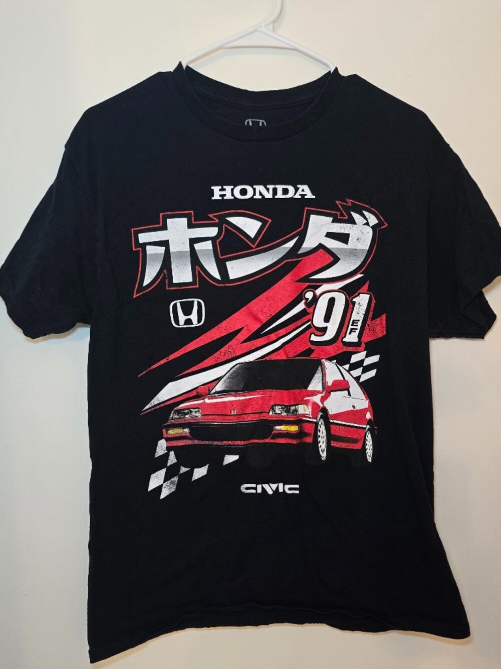 Honda Civic EF Hatchback T Shirt Mens Medium JDM 91 CRX Kanji Spencer Gifts